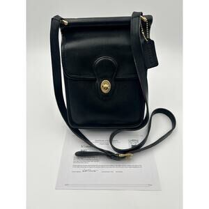 Authentic VTG Coach Murphy Turnlock Crossbody Bag 9930 Black Made in USA w/ COA